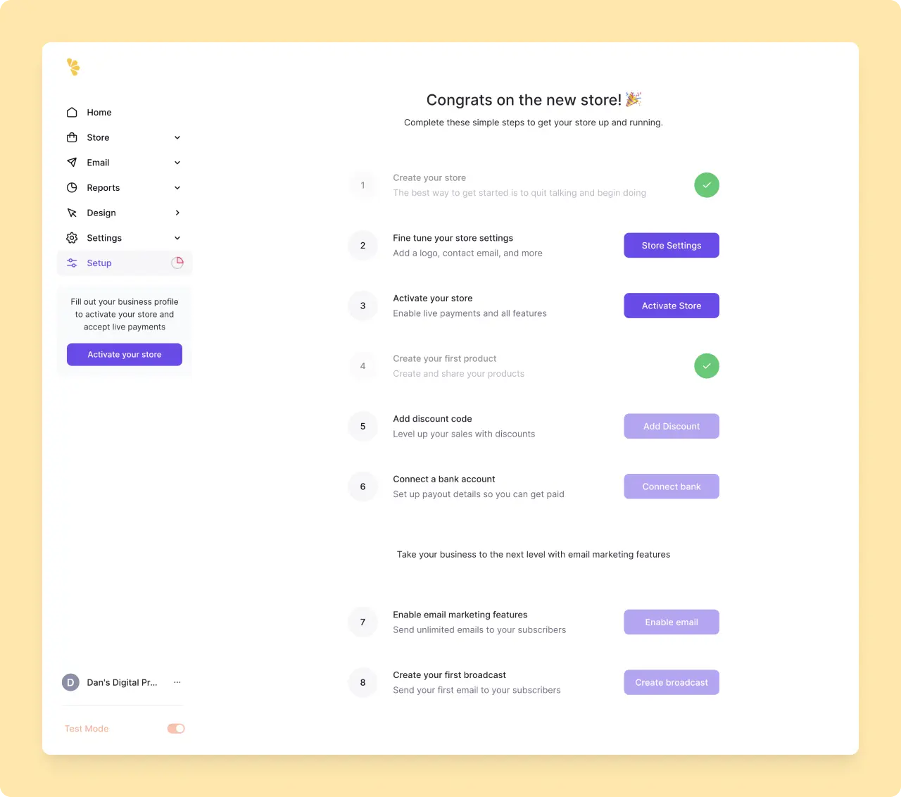 Lemon Squeezy: Setup Checklist
