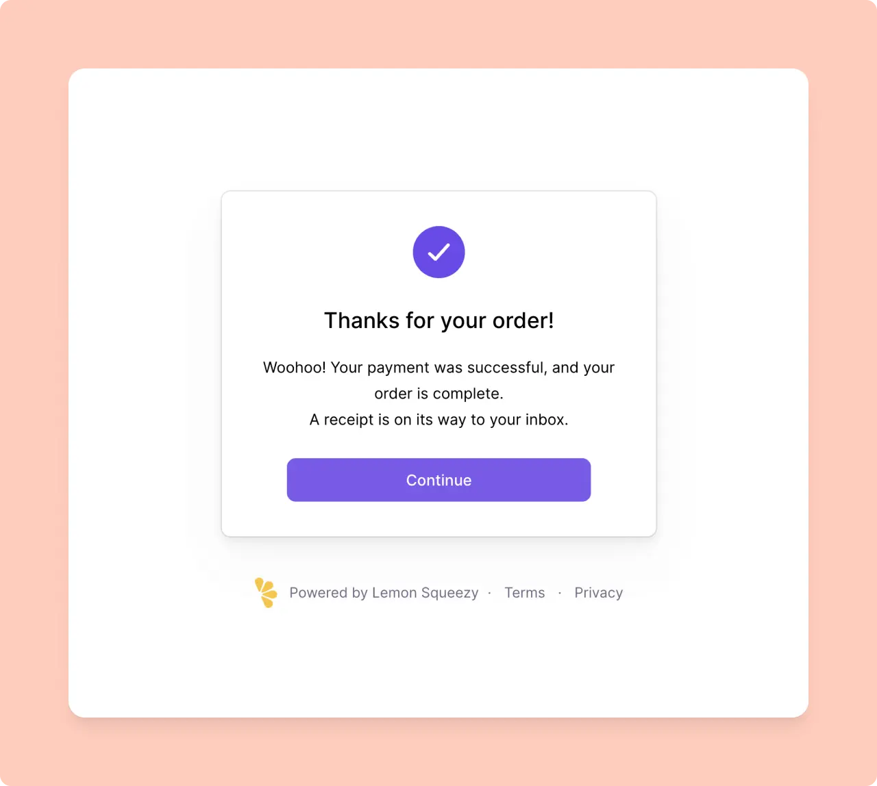 Lemon Squeezy: Redirect Overlay