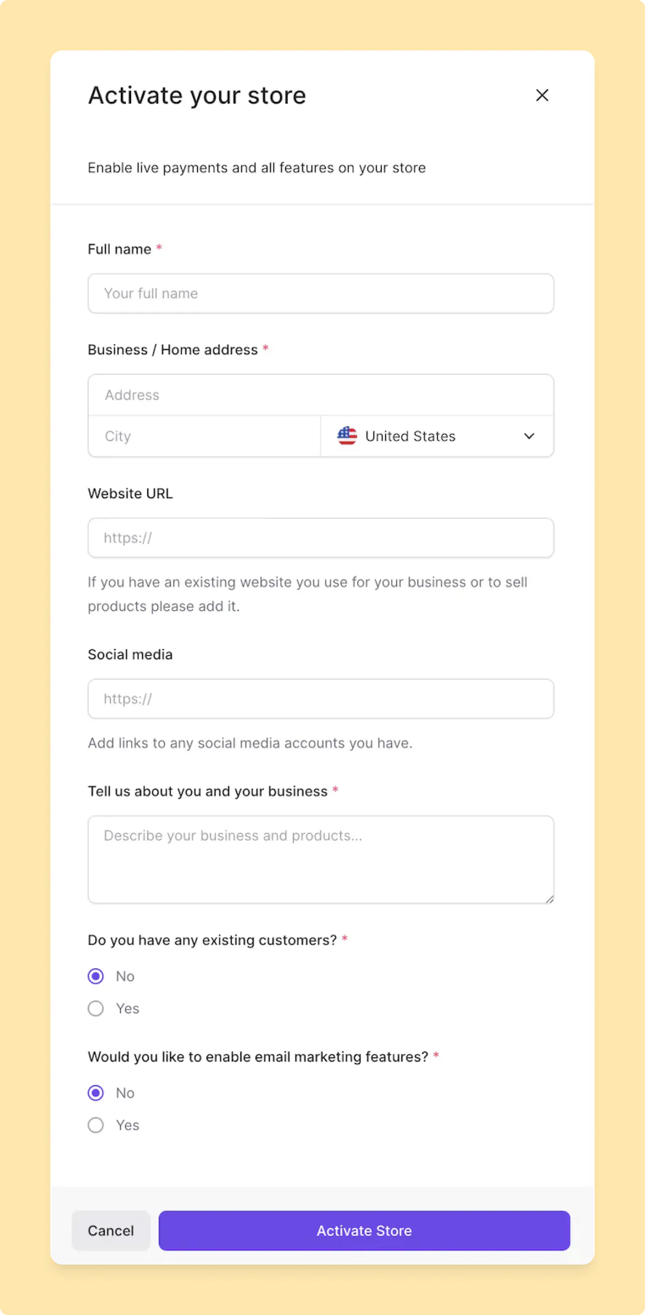 Activating your Lemon Squeezy store