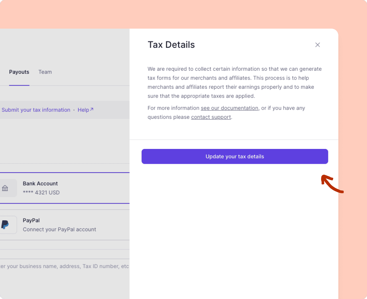 Update your tax details