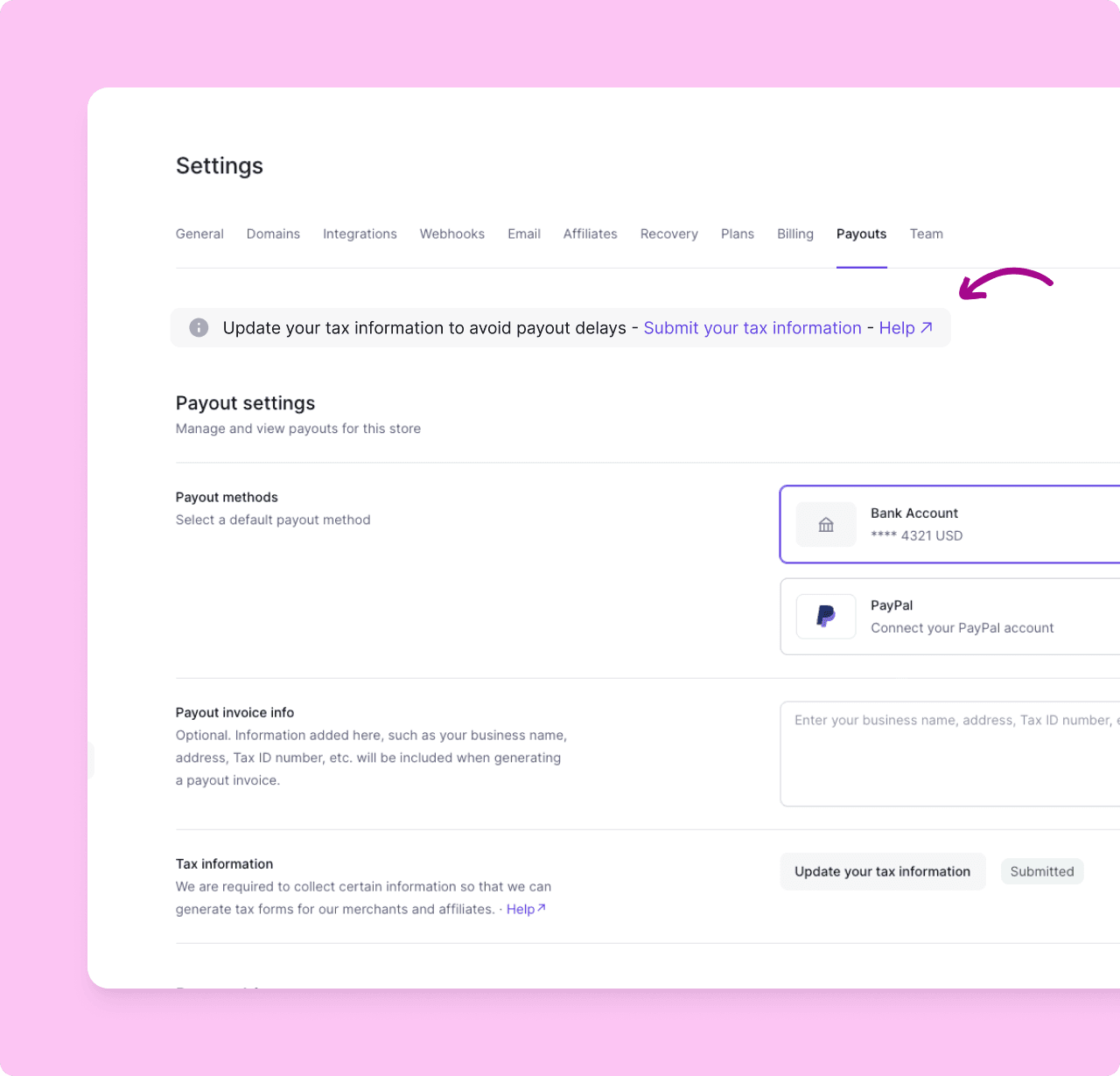 Submit your tax information