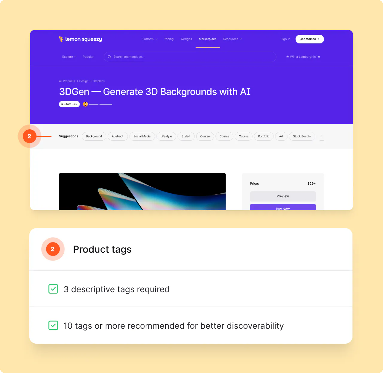 Lemon Squeezy Marketplace category guidelines