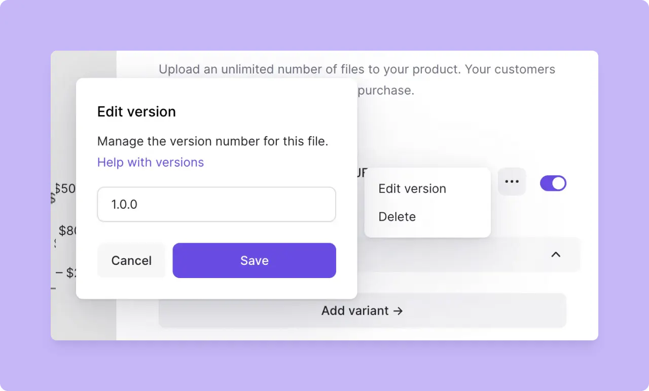 Lemon Squeezy: managing file versions