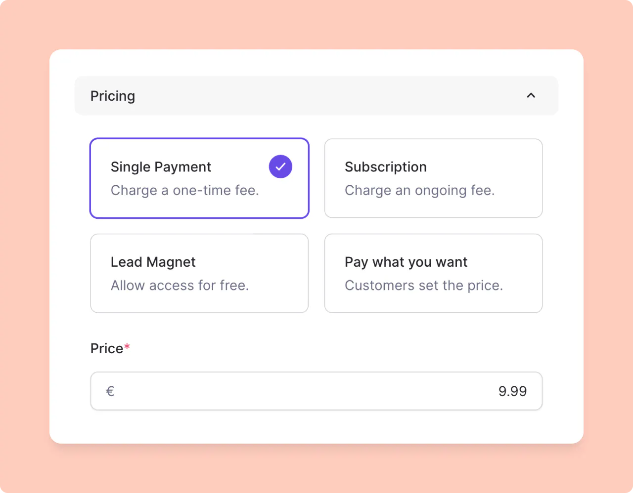 Lemon Squeezy: single payment