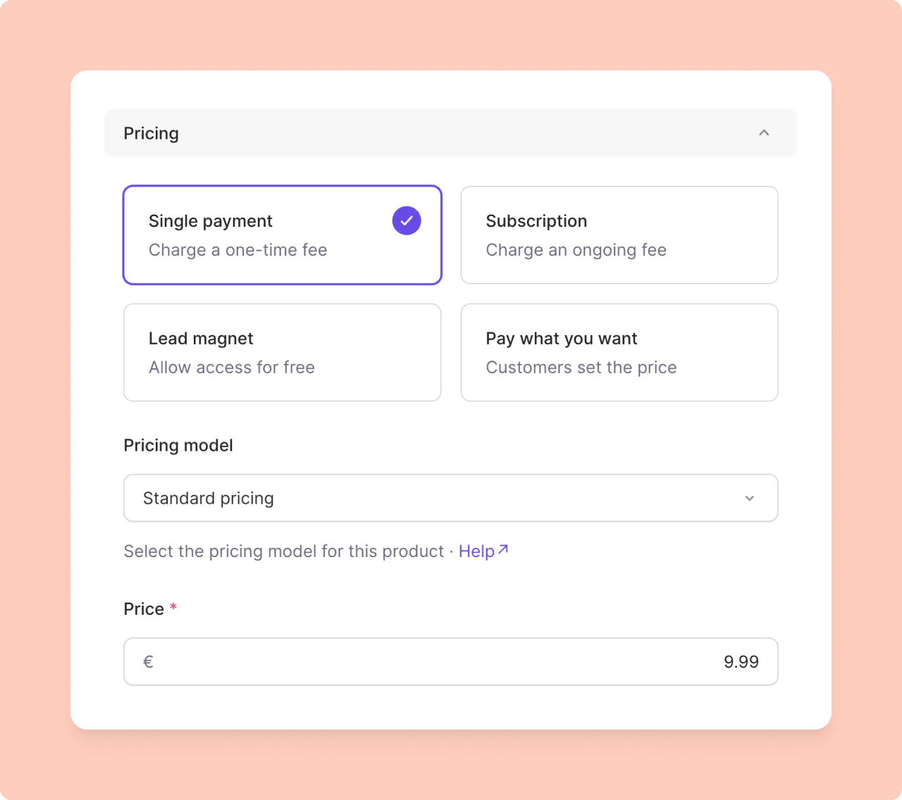 Lemon Squeezy: standard pricing