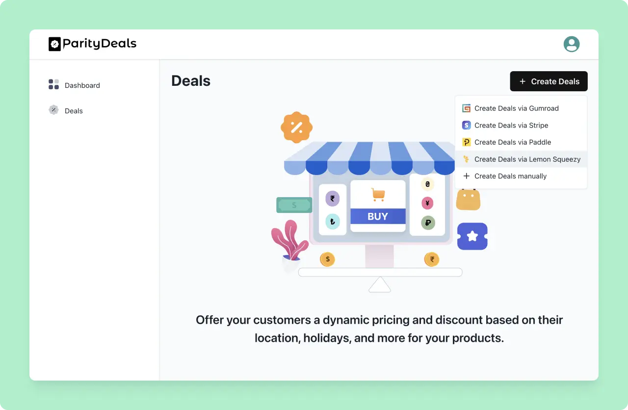 Lemon Squeezy: ParityDeals Create Deals via Lemon Squeezy